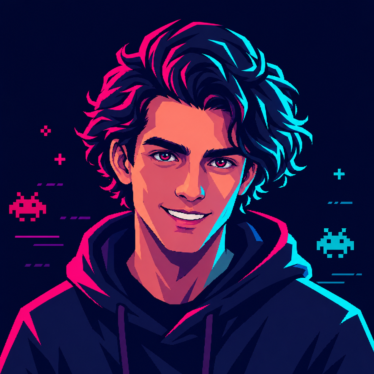 Pixel-art portrait of Blake, game design tutor